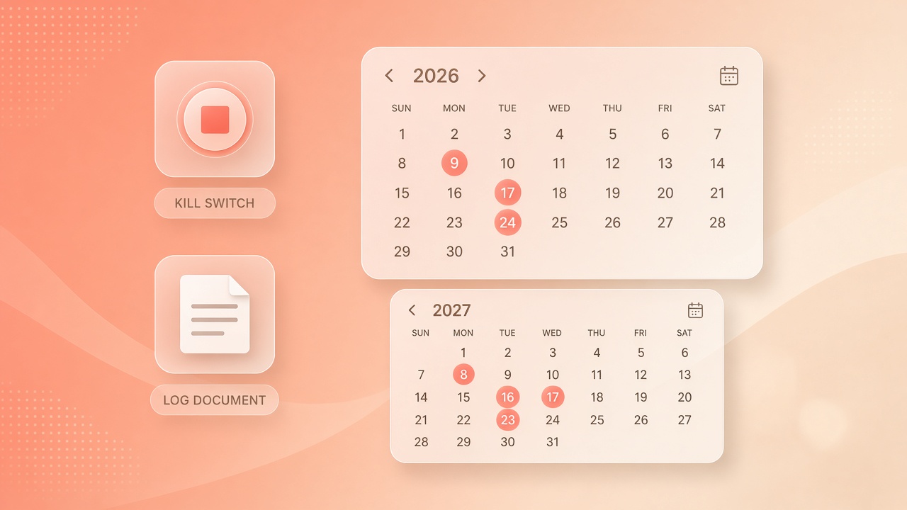 AI agent governance deadlines 2026 EU logging human oversight and kill switch compliance calendar
