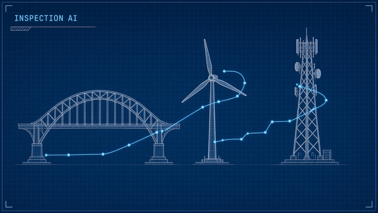 AI drone infrastructure inspection bridges wind turbines cell towers defect detection