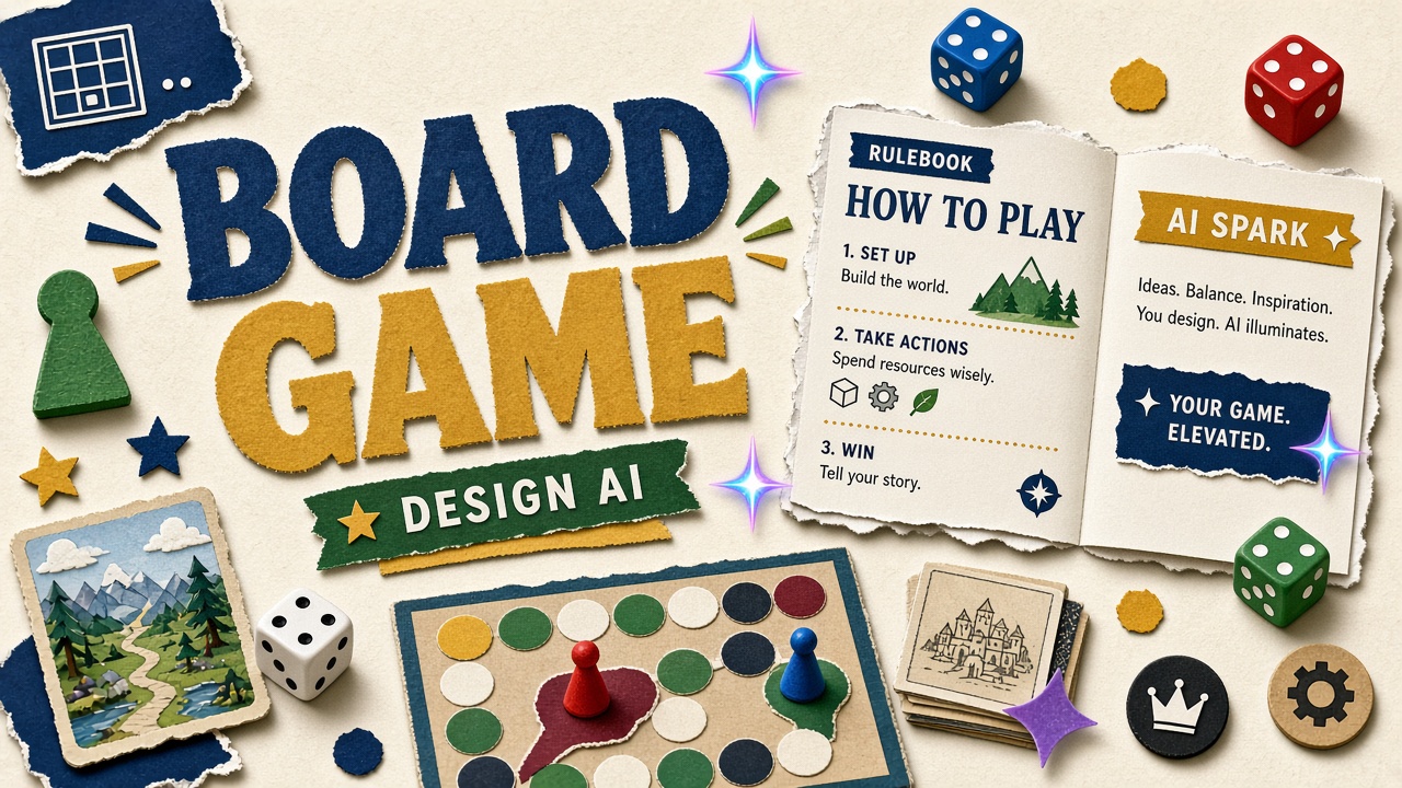 AI board game design workflow rules drafting balance heuristics playtest synthesis