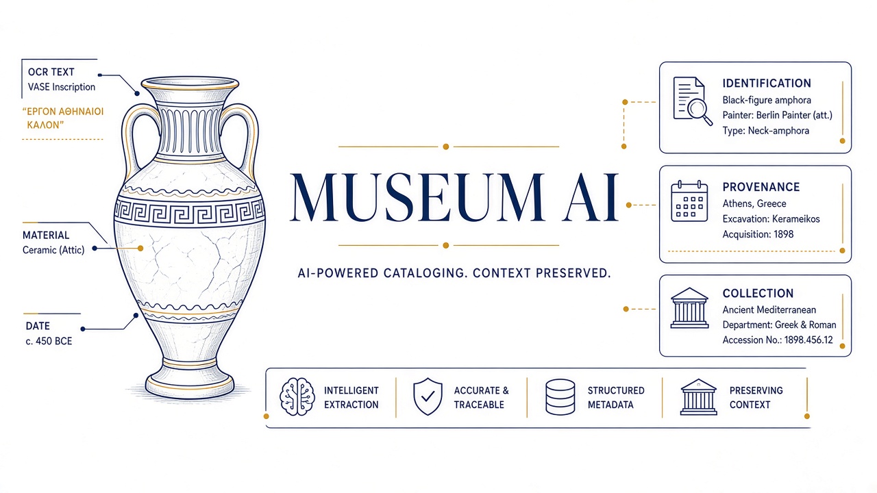 Museum digitization pipeline OCR vision language models curator review metadata enrichment workflow