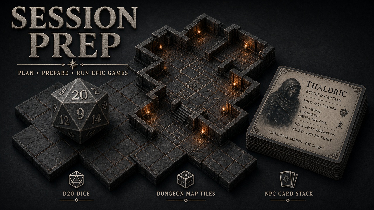 AI TTRPG session prep workflow dungeon master NPC encounter balance recap