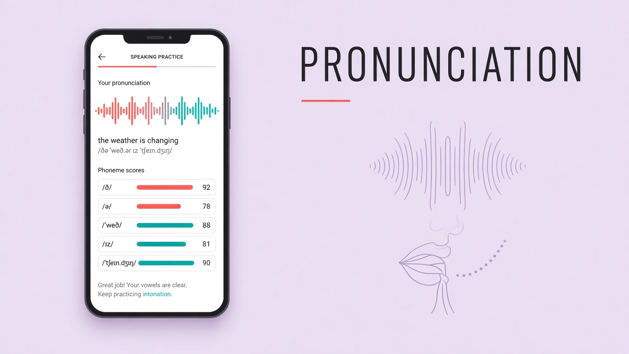 AI pronunciation feedback language learning speech waveform phoneme scoring mobile app