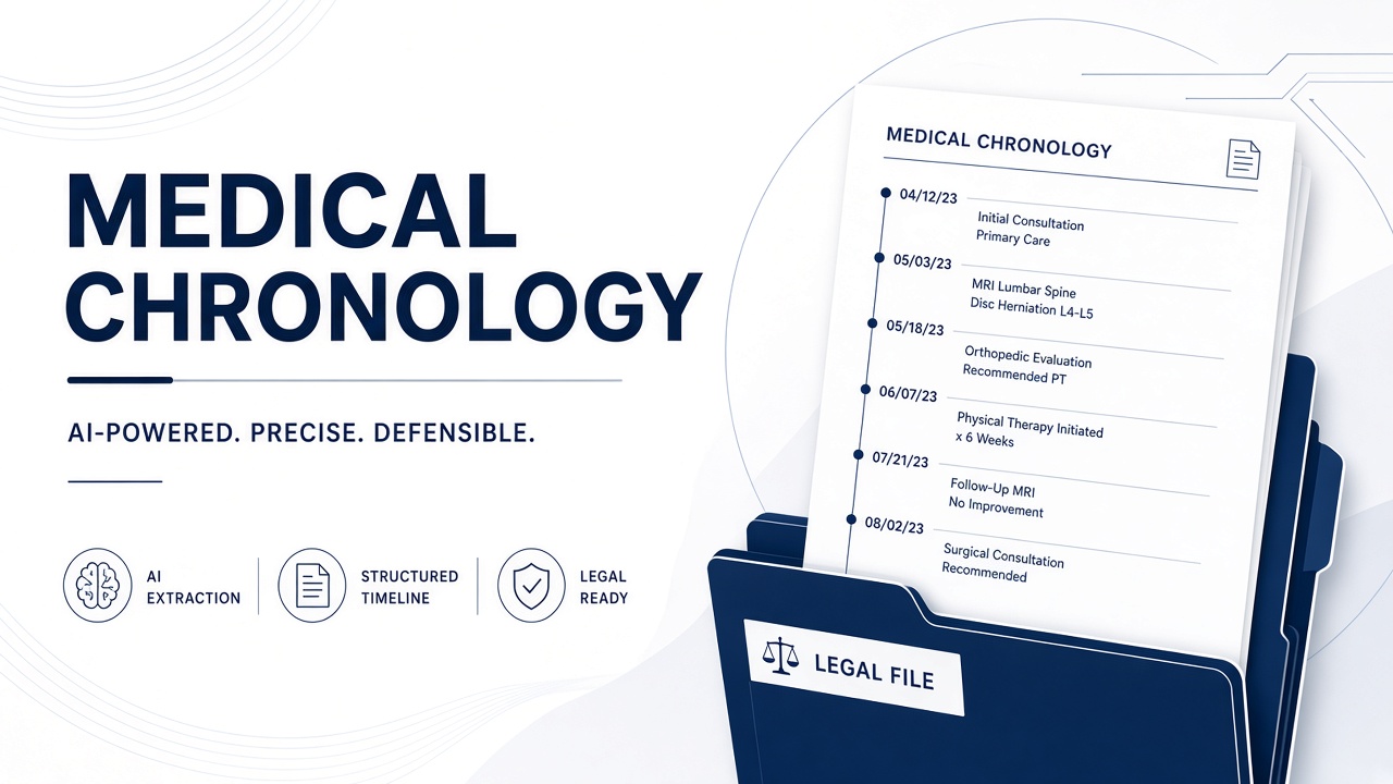 AI medical chronology automation legal clinical timeline extraction HIPAA BAA citation workflow