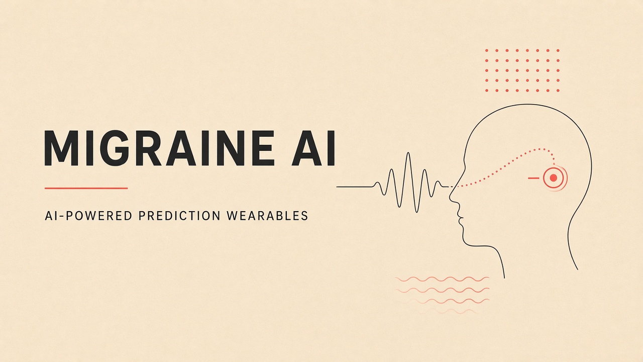 Wearable biosensor wristband heart rate variability sleep data migraine prediction machine learning