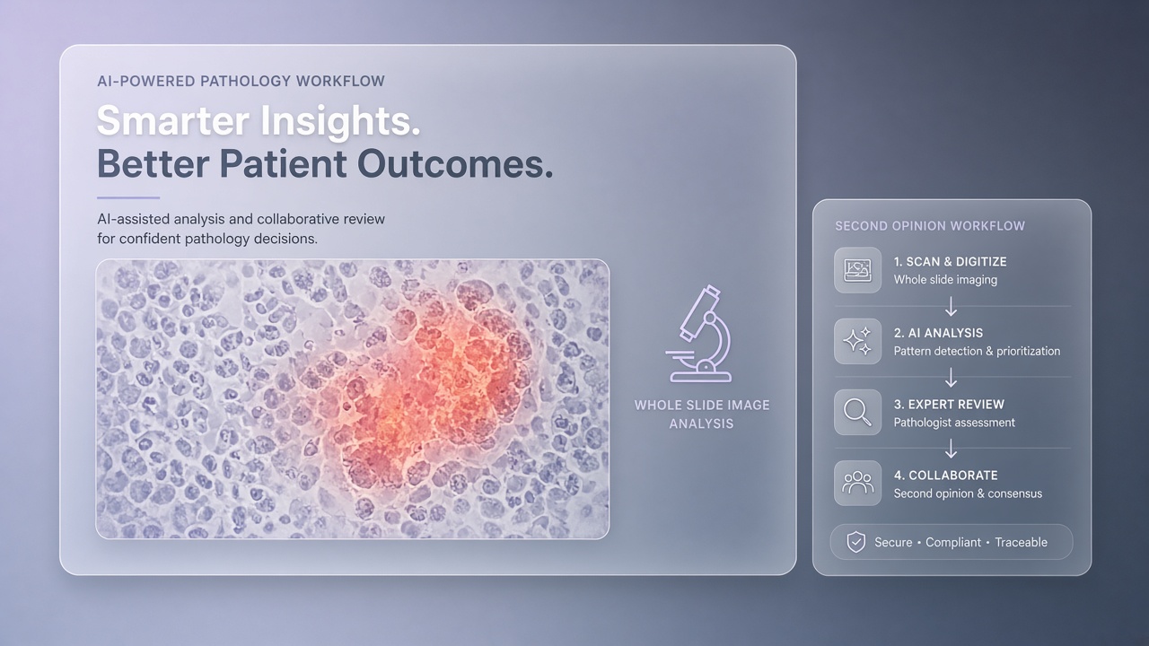 AI digital pathology workflow whole slide imaging heatmap second opinion pathologist review
