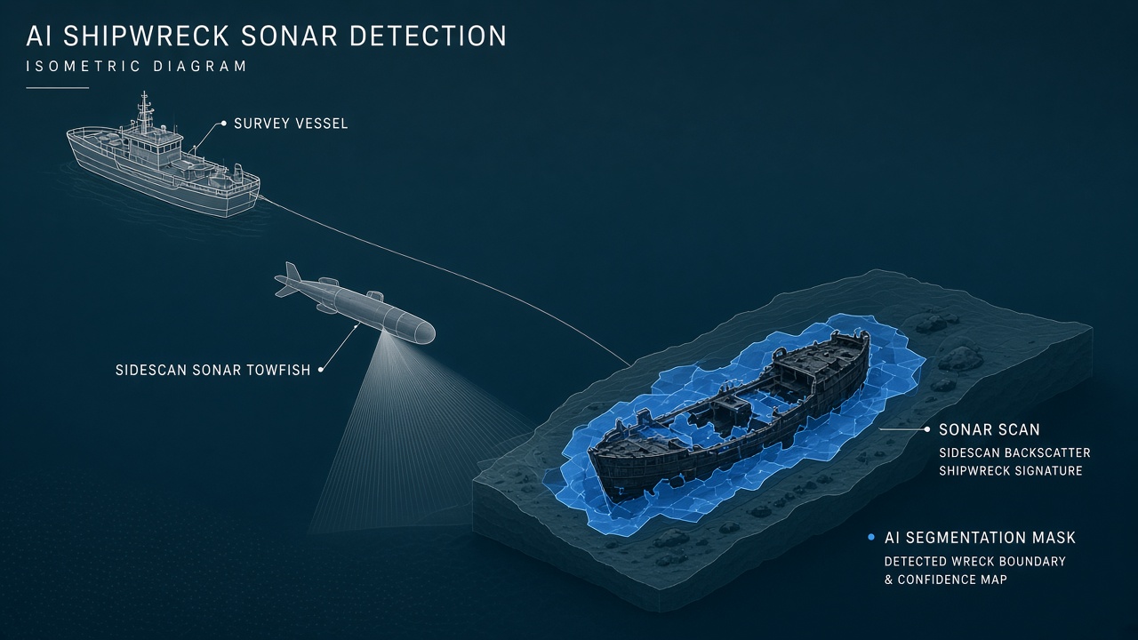 AI shipwreck detection sonar machine learning multibeam sidescan underwater archaeology