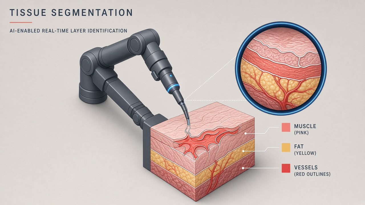 AI surgical robot segmentation: isometric robotic arm with real-time semantic tissue boundary detection on endoscopic view
