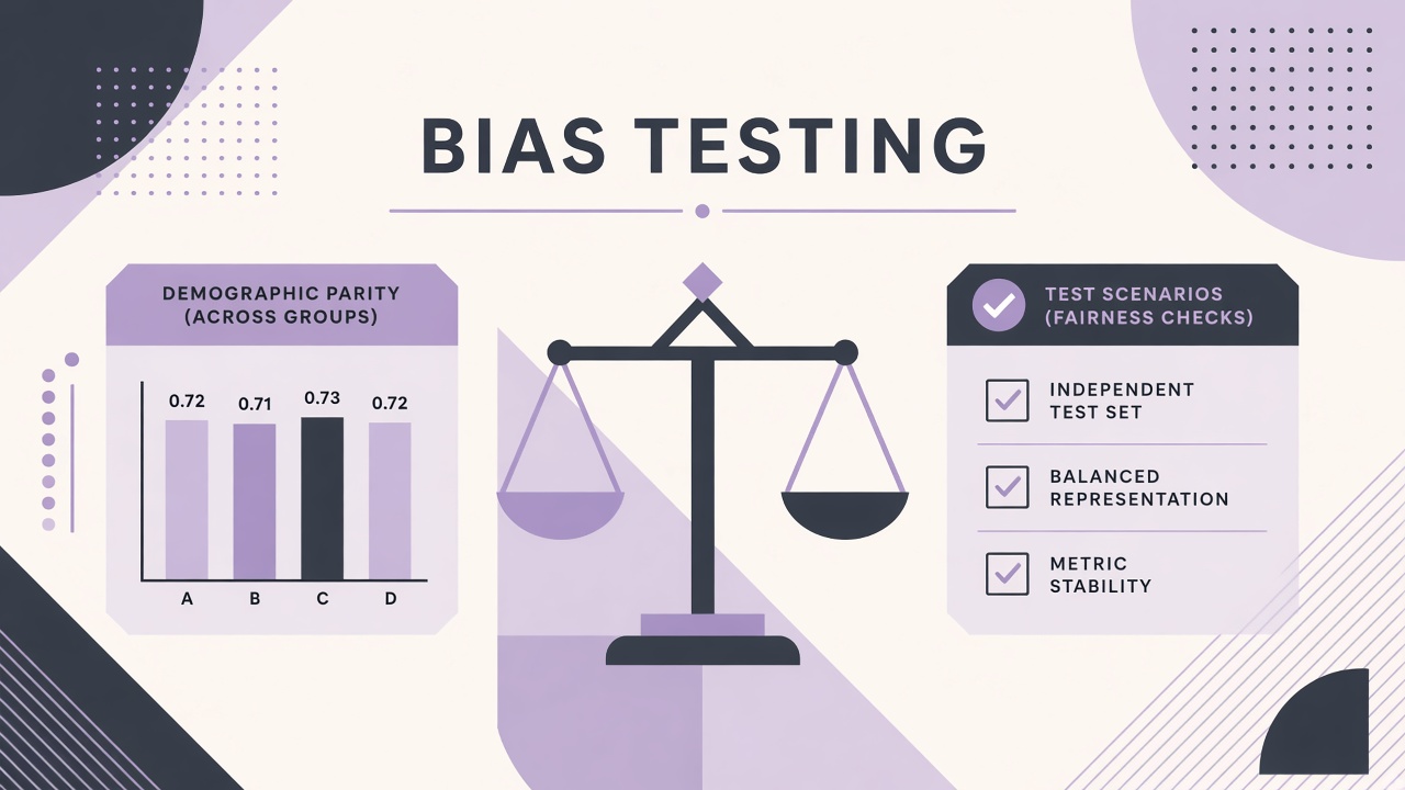 AI bias testing documentation requirements with protected attributes test datasets metrics and remediation plans