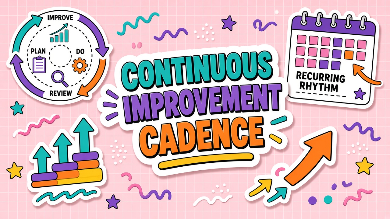 Monthly continuous improvement cycle for AI-assisted workflows with feedback evals and small experiments