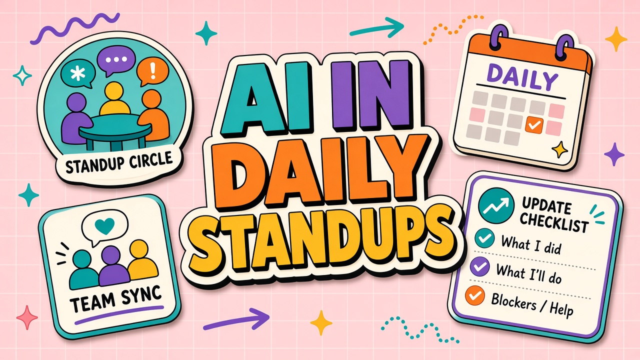 Integrating AI tool updates into daily standups: used, blocked, and learned questions with escalation paths
