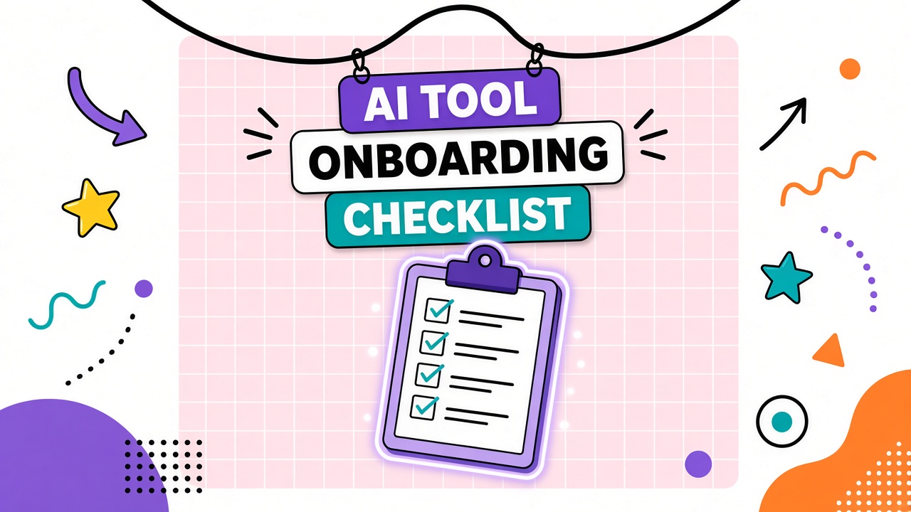 AI tool onboarding checklist for teams: policy, access, training, guardrails, metrics, and escalation from approval to first output