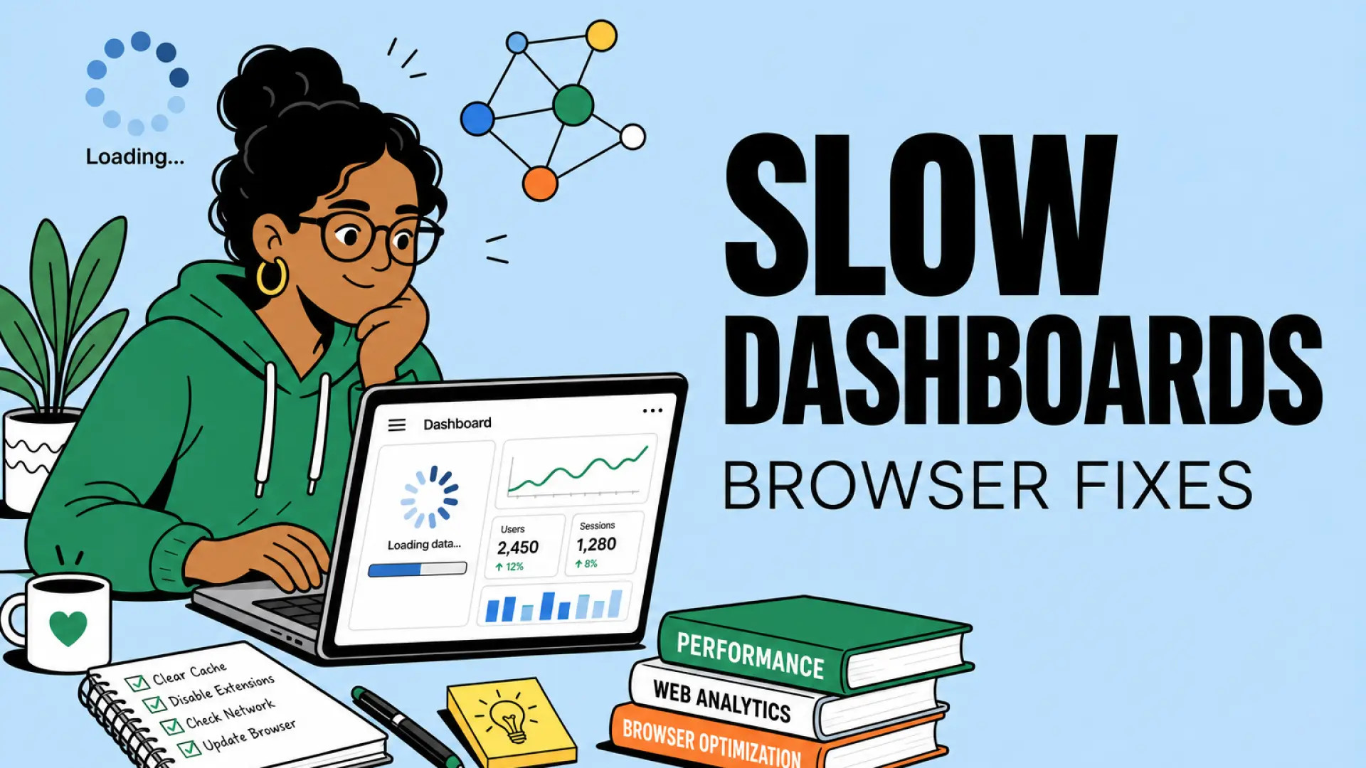 Fixing slow AI vendor dashboards: browser extensions, network paths, date ranges, and API export alternatives