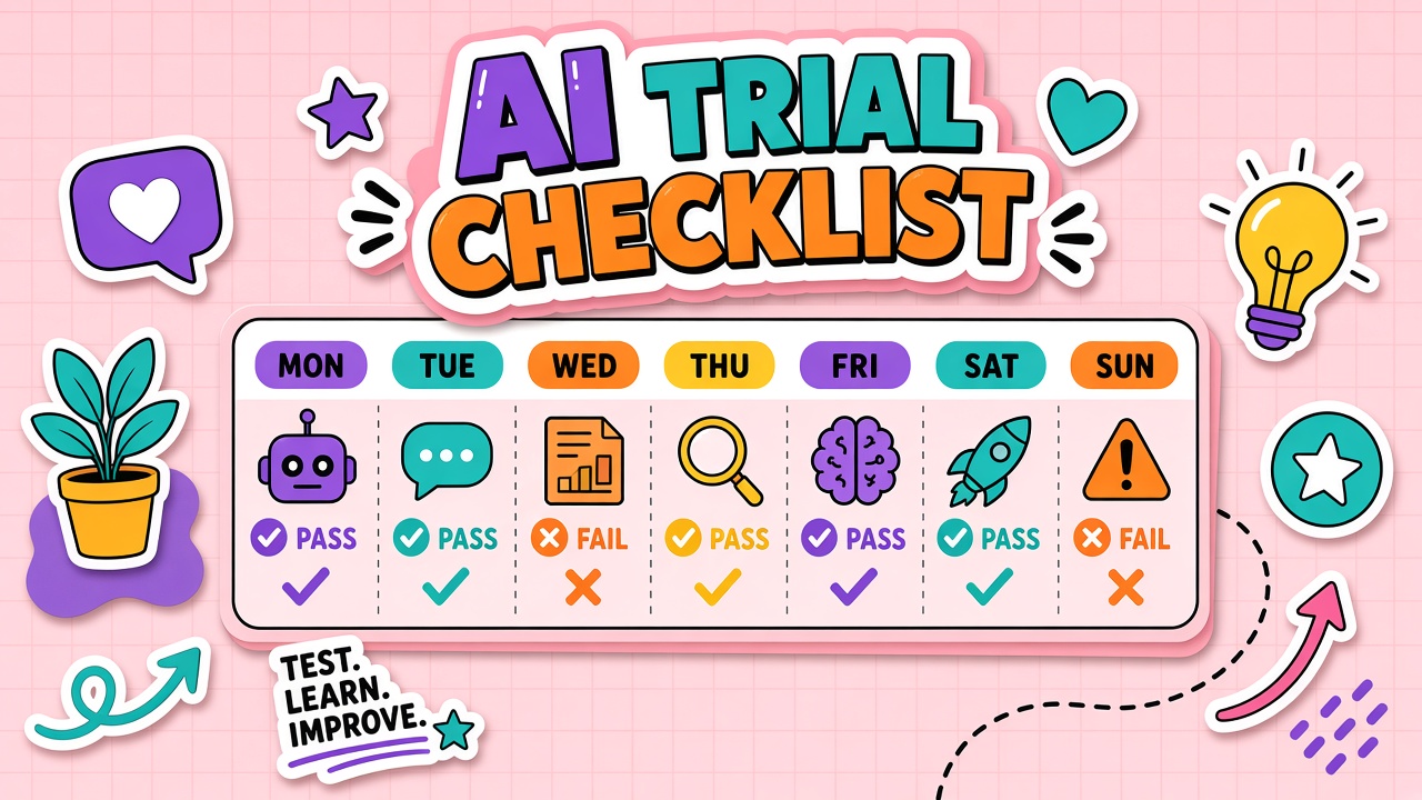 AI tool trial checklist: day-by-day tests for quality, limits, integrations, and go/no-go criteria