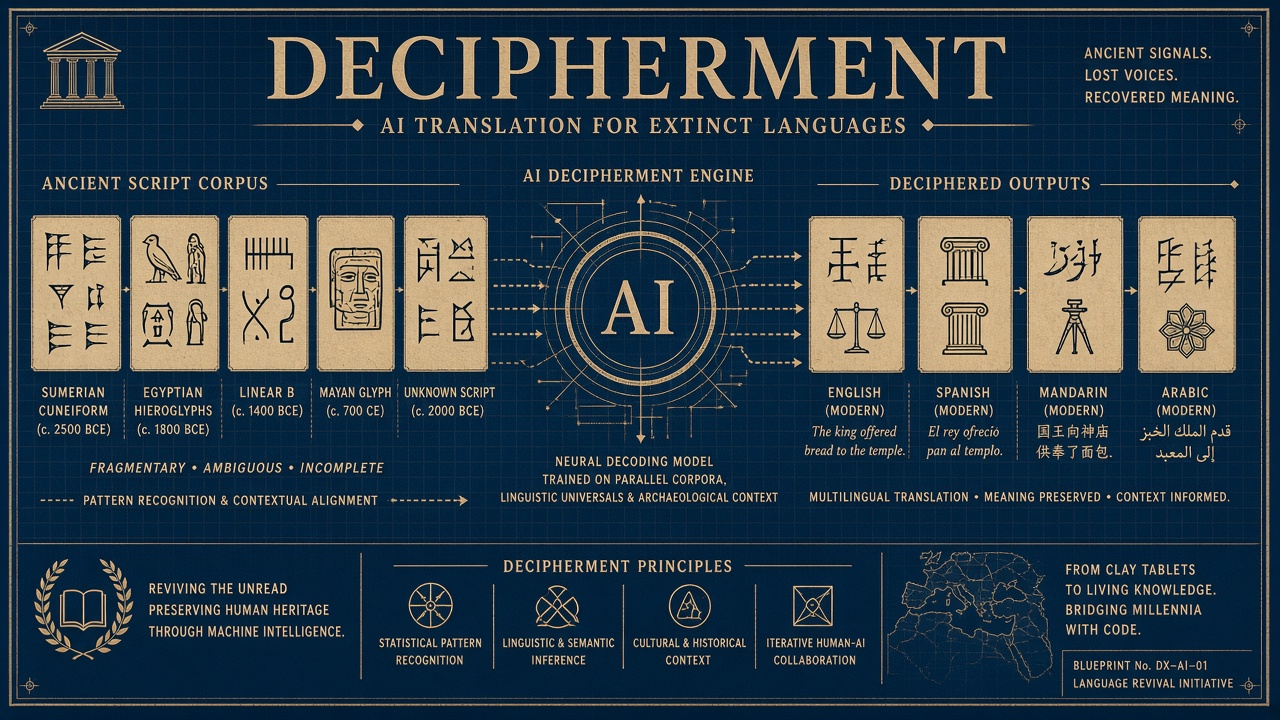 AI extinct language decipherment workflow Ugaritic Linear A scholar validation epigraphy manuscripts