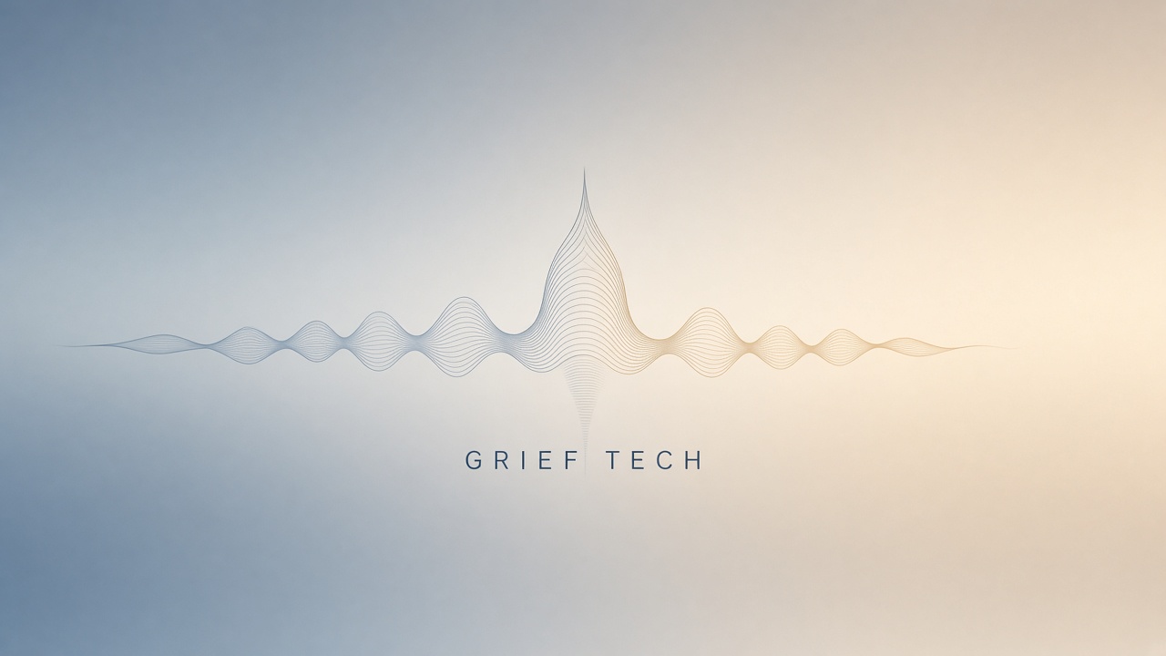 AI voice cloning deceased relative ethics consent grief technology memorial audio waveform