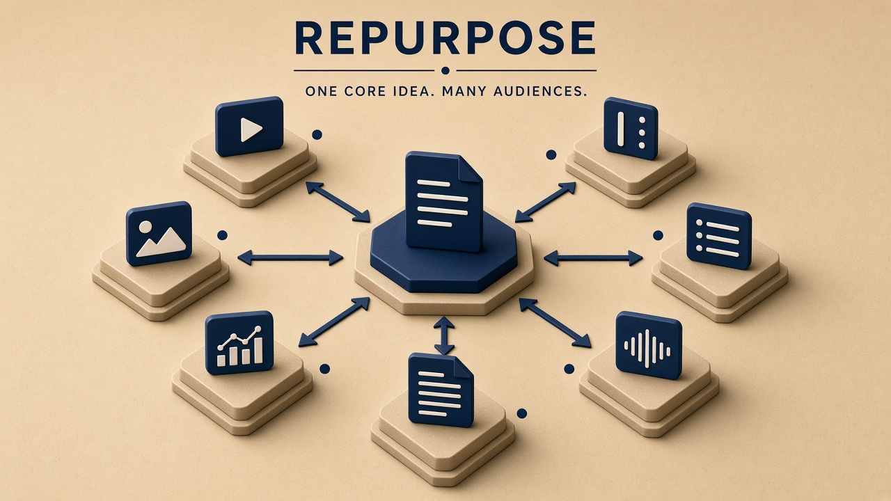AI workflow for cross-platform content repurposing matrix without duplicate posting