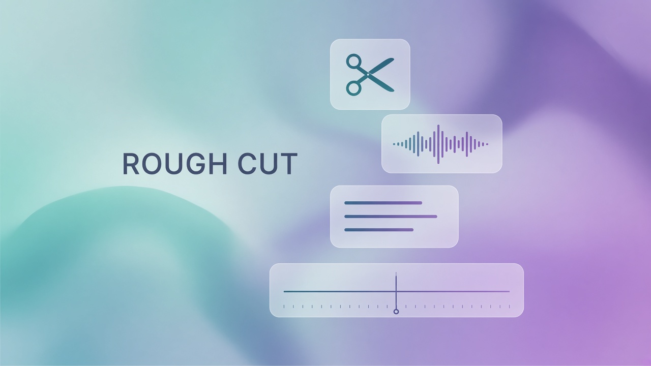 AI workflow for video editing assist with rough cuts, silence removal, and caption drafts while creative decisions stay human