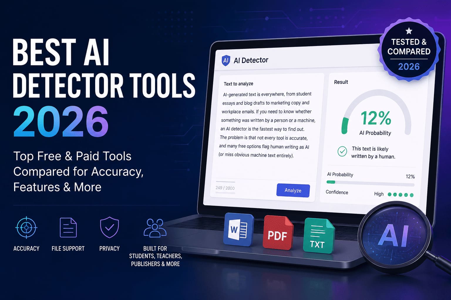 Best AI detector tools in 2026: free and paid options compared for students, teachers, and publishers