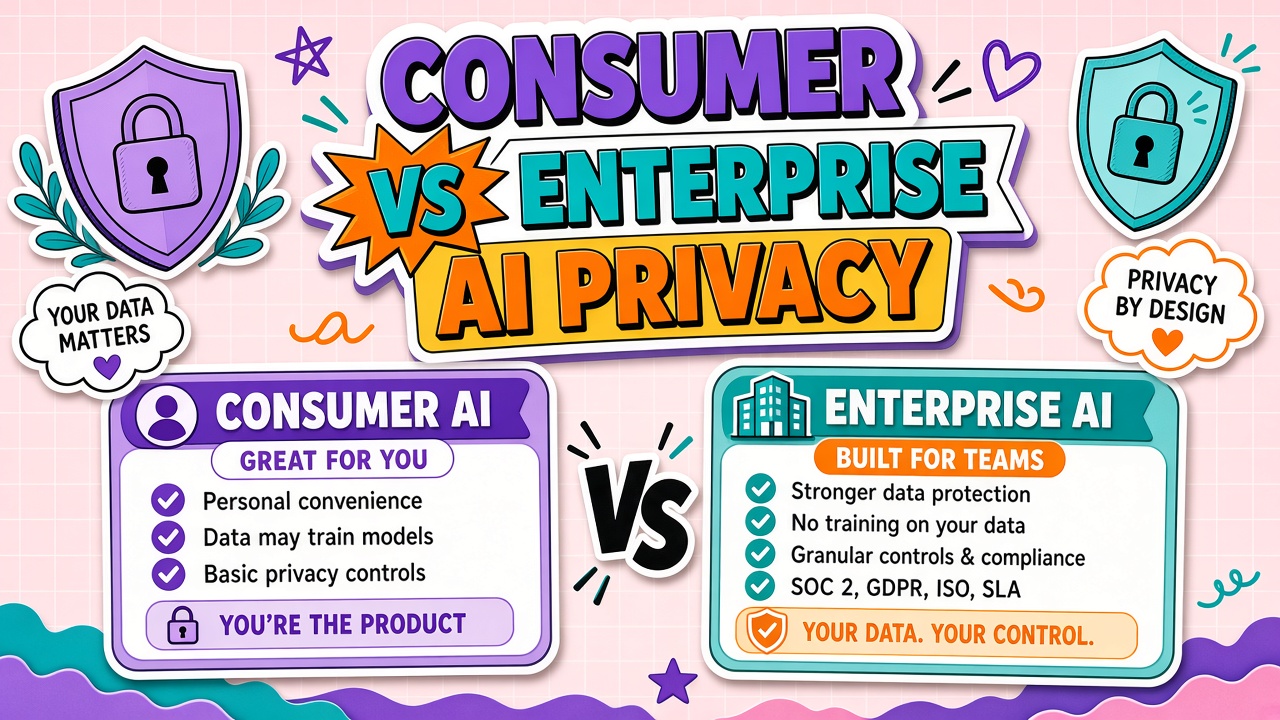 Consumer vs enterprise AI privacy tiers: how data handling, training opt-out, and contractual protections differ by plan