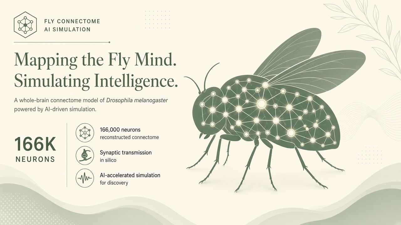 Fruit fly connectome AI simulation 166000 neurons sparse efficient networks neuromorphic lessons