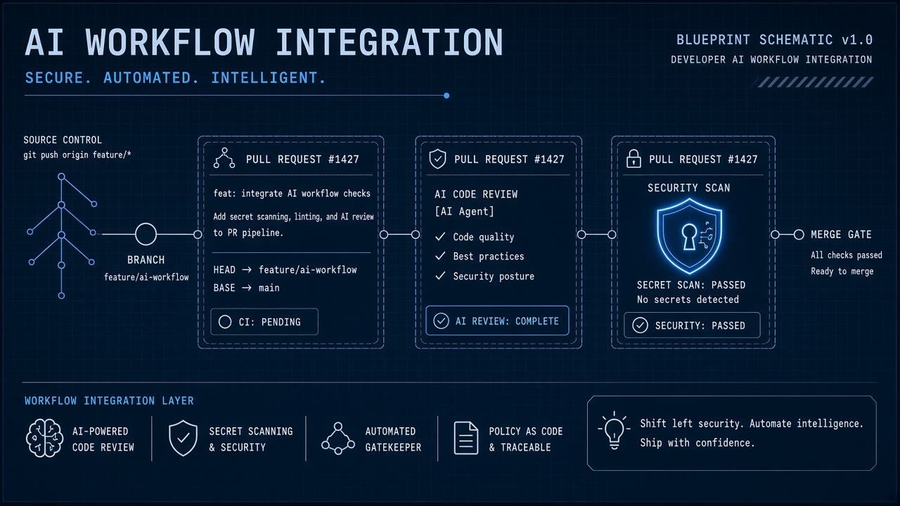 Integrating AI tools with GitHub developer workflows GitHub Apps repo scopes and secret scanning
