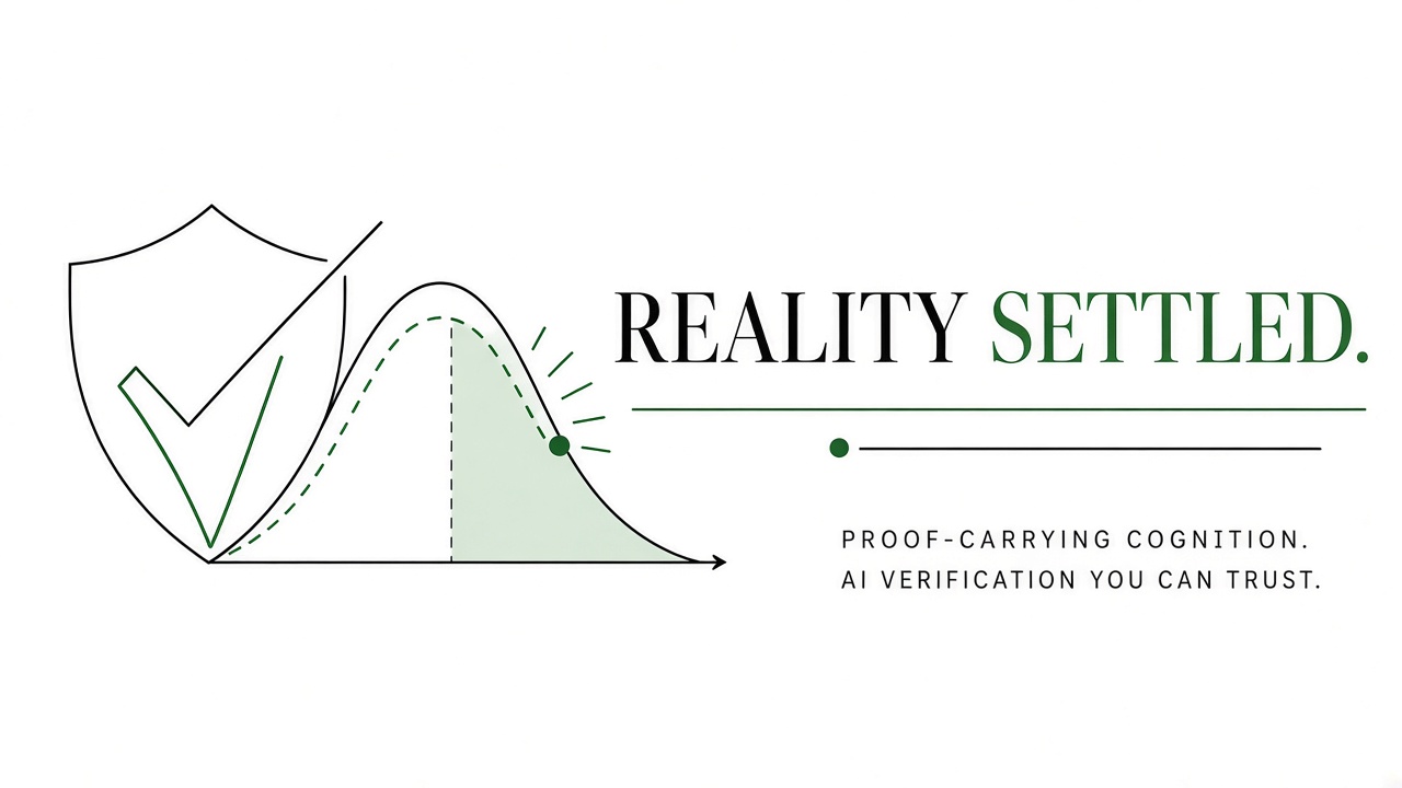 Proof-carrying cognition AI verification gap reality-settled rewards proper scoring rules