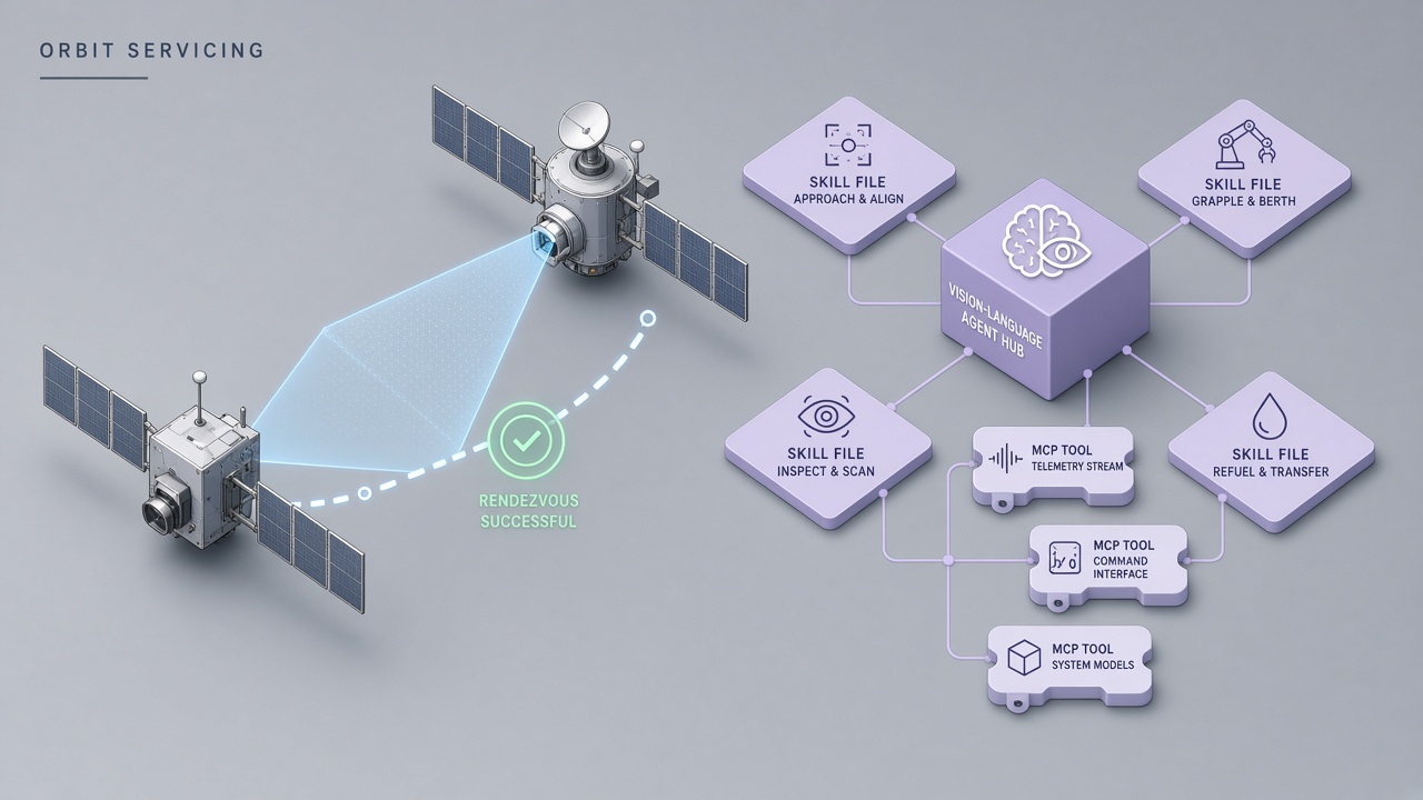 SpaceMind on-orbit servicing AI: vision-language agent framework controlling autonomous satellite proximity operations and OSAM mission tasks