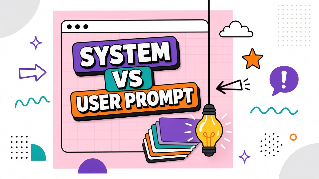 System prompt vs user prompt: layered AI instructions that control behavior rules versus task content