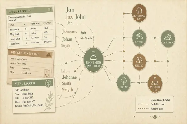 AI Genealogy Record Matching: Fuzzy Linking Across Census and Parish Archives