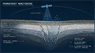 AI Detection of Permafrost Thaw and Methane Emissions