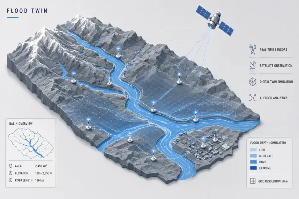 River Basin Flood Digital Twins Powered by AI