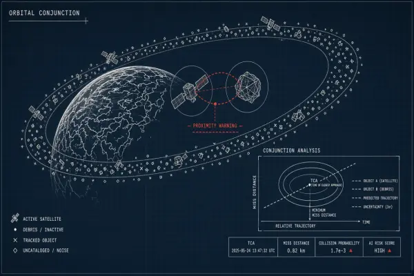 AI Space Debris Collision Prediction and Conjunction Analysis