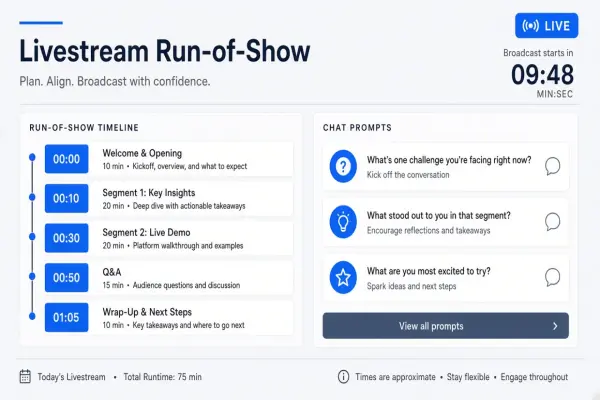 AI Workflow for Livestream Run-of-Show Docs and Talking Points