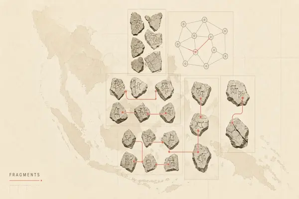 M-RADAR: Computational Reconstruction of Fragmentary Inscriptions Like the Singapore Stone