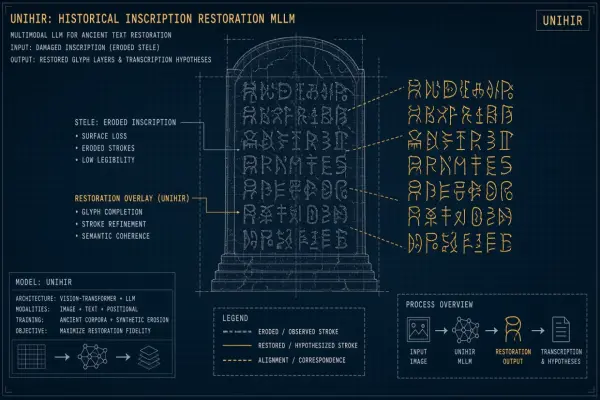 UniHIR: Self-Refining MLLMs Restore Damaged Historical Inscriptions End-to-End