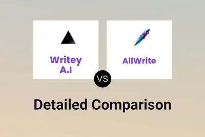 Writey A.I vs AllWrite Detailed comparison features, price