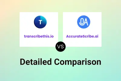 transcribethis.io vs AccurateScribe.ai Detailed comparison features, price