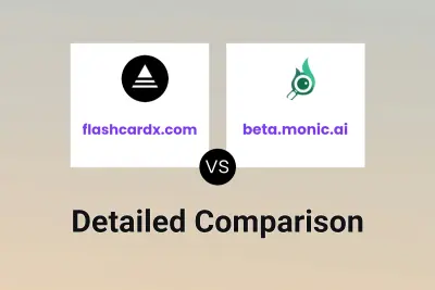 flashcardx.com vs beta.monic.ai Detailed comparison features, price