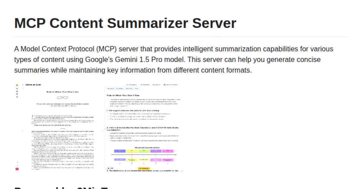 MCP Content Summarizer Server
