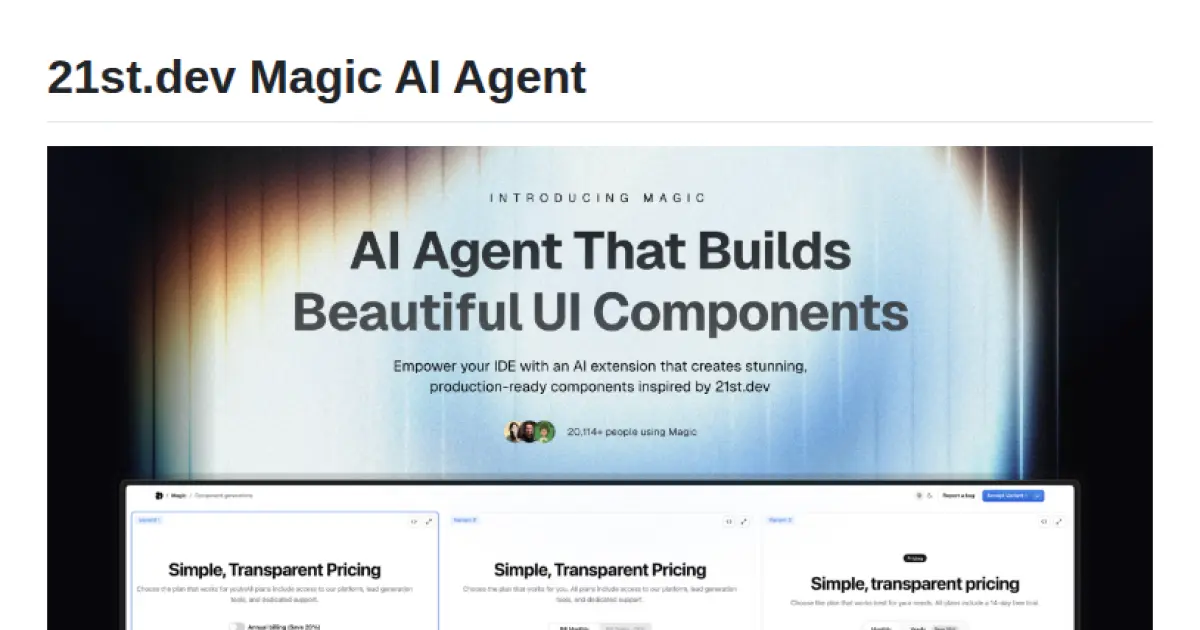 21st.dev Magic AI Agent