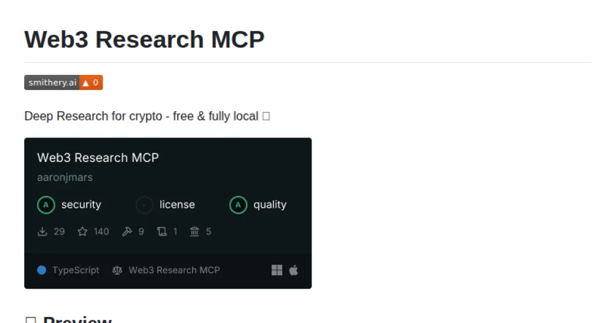 Web3 Research MCP