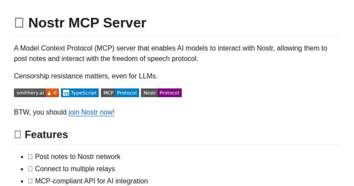 Nostr MCP Server