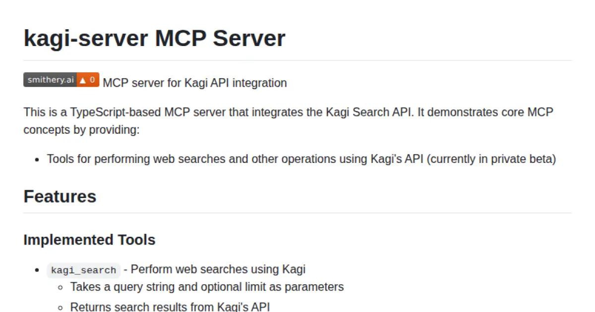 kagi-server MCP Server