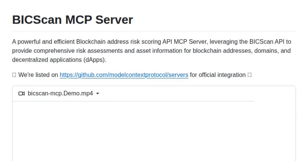 BICScan MCP Server