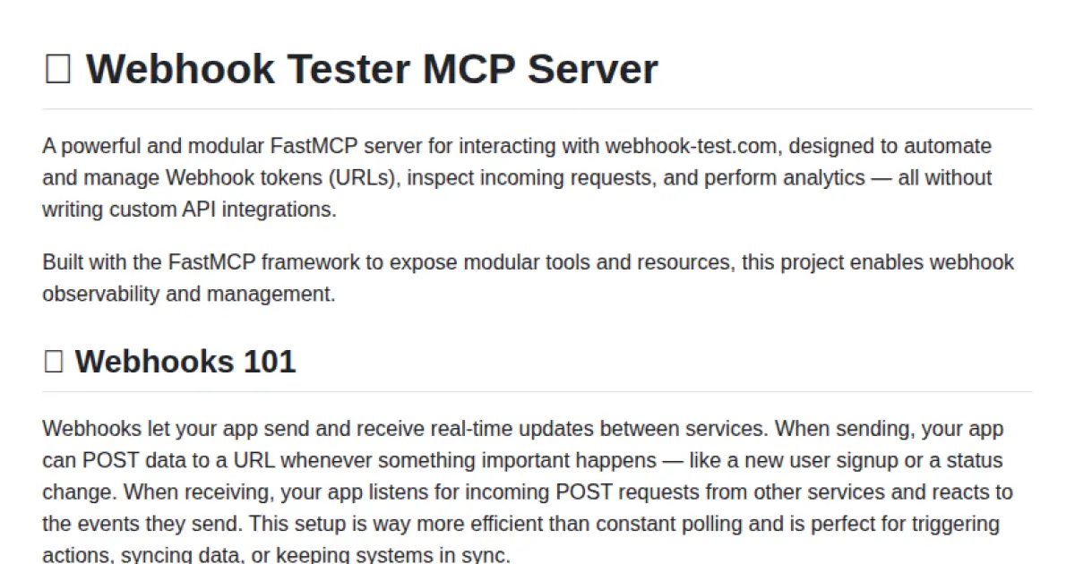 Webhook Tester MCP Server