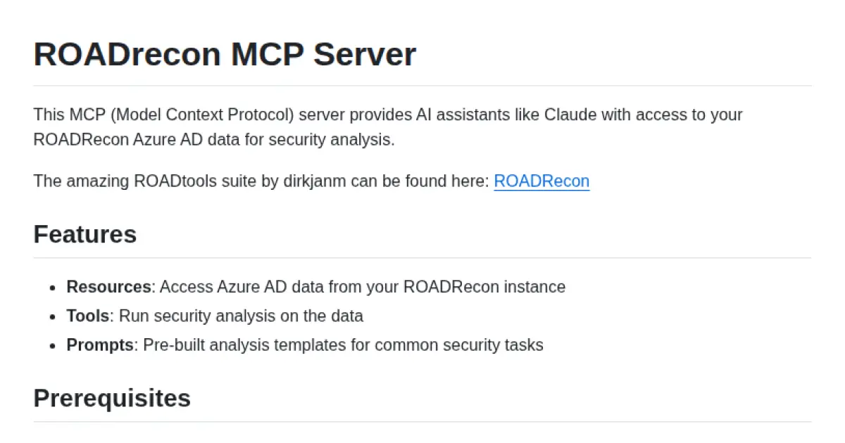 ROADrecon MCP Server