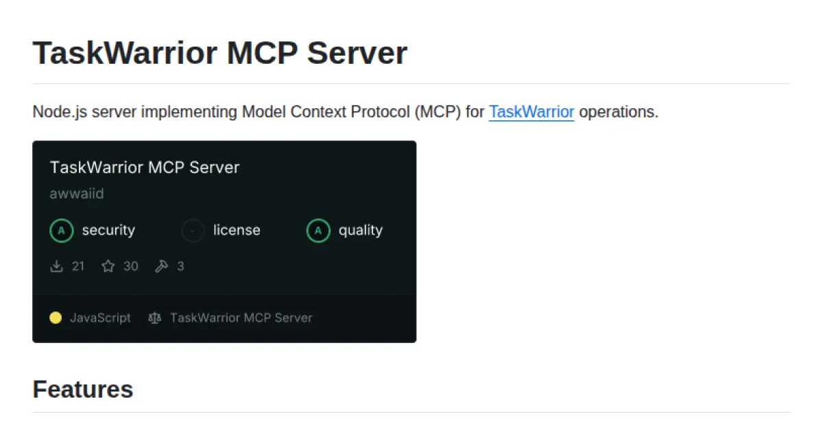 TaskWarrior MCP Server
