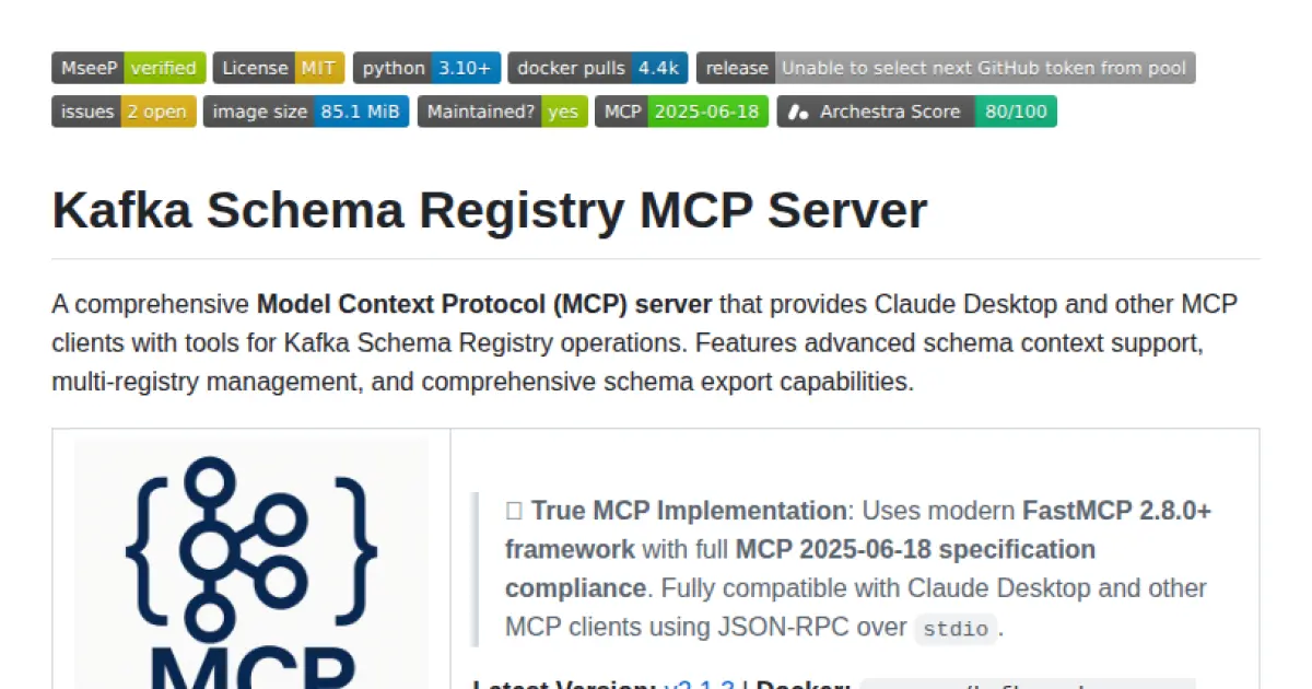 Kafka Schema Registry MCP Server