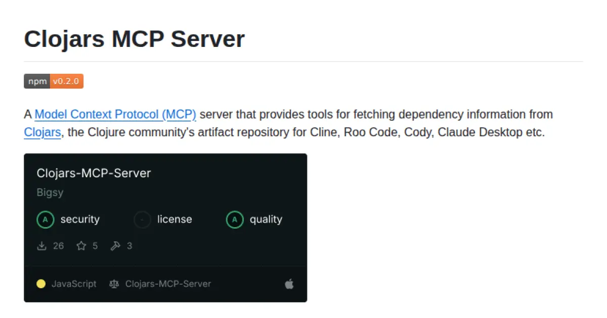 Clojars MCP Server