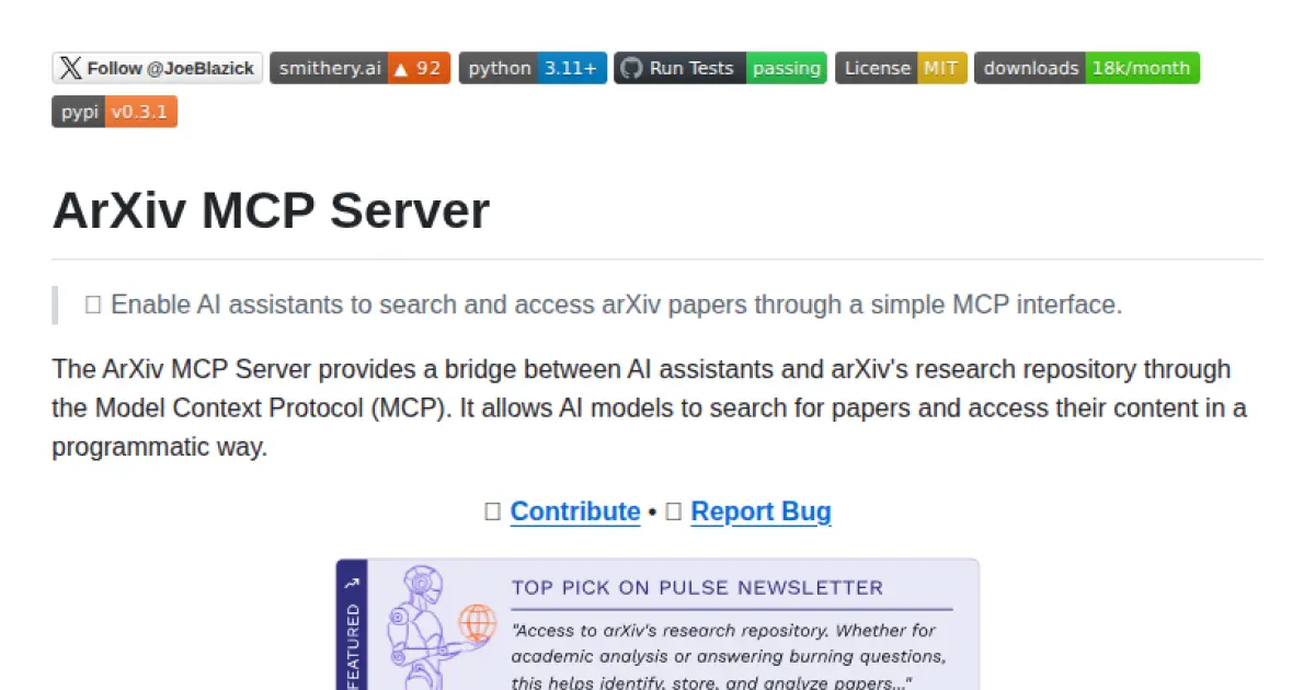 ArXiv MCP Server